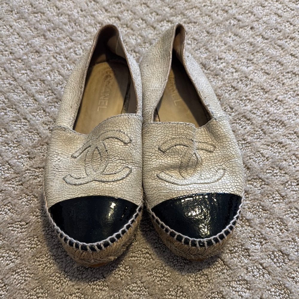 Chanel Authentic Used Espadrilles Great Find - 100% Authentic